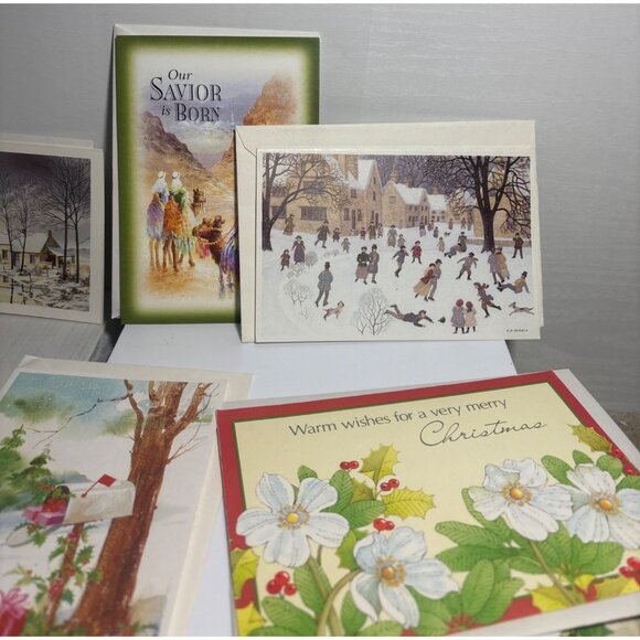 Christmas Greeting Cards With Envelopes Assorted Made in Canada Set of 50 - Picture 7 of 10